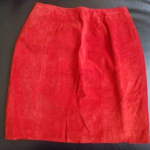 Red Suede Skirt